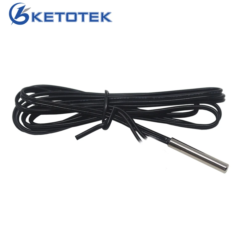 1m 2m 5m NTC 10K temperature sensor probe -40-120C  cylinder-shaped 4*20mm used in temperature controller