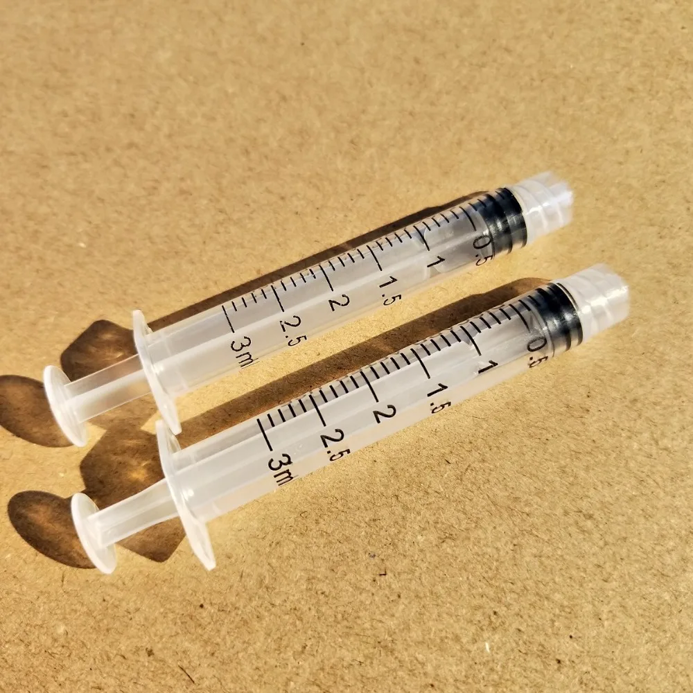 (set of 50)Plastic Syringe 3ml with 1inch 18G Blunt Tip Needles For Lab and Industrial Dispensing Adhesives Glue Soldering Paste