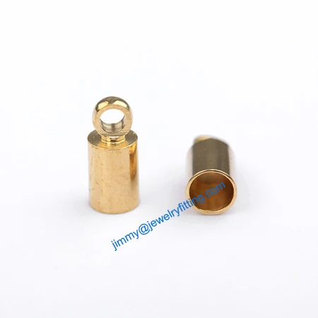 

2013 Jewelry findings raw brass End caps for laether cord end cap crimp beads 3.5*8mm