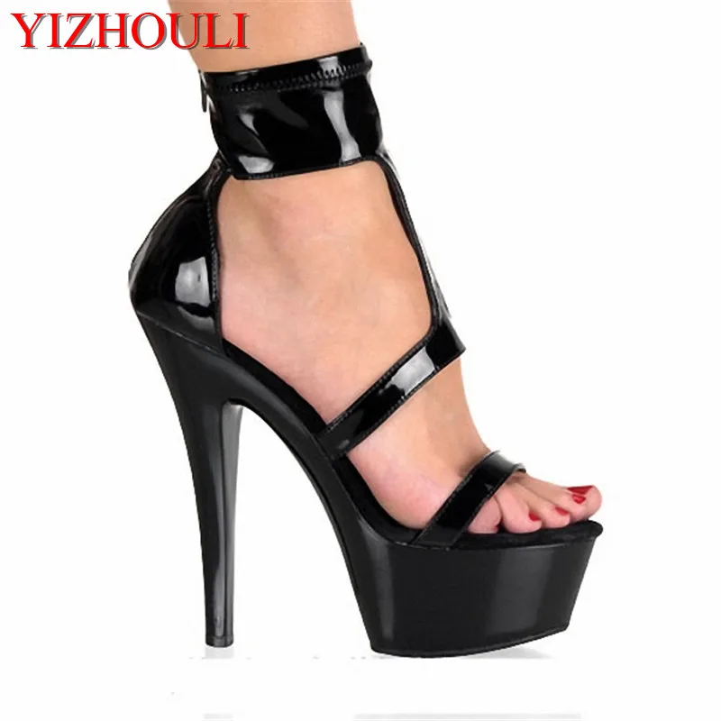 Summer Women\'s Sexy Platform High heel Shoes 15cm pole dancing Sandals 6 inch Exotic Dancer shoes