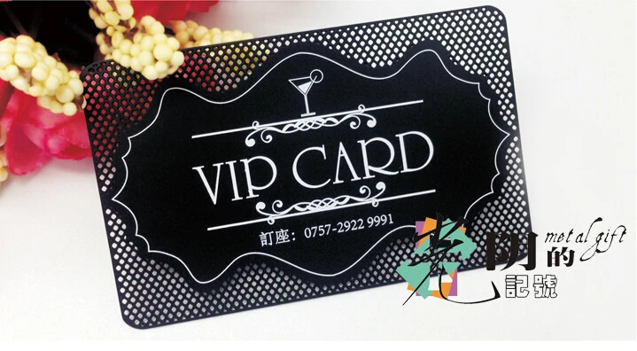 

custom Metallic black business cards , 100pcs a lot Deluxe Metal Business Card Vip Card membership card NO.3058