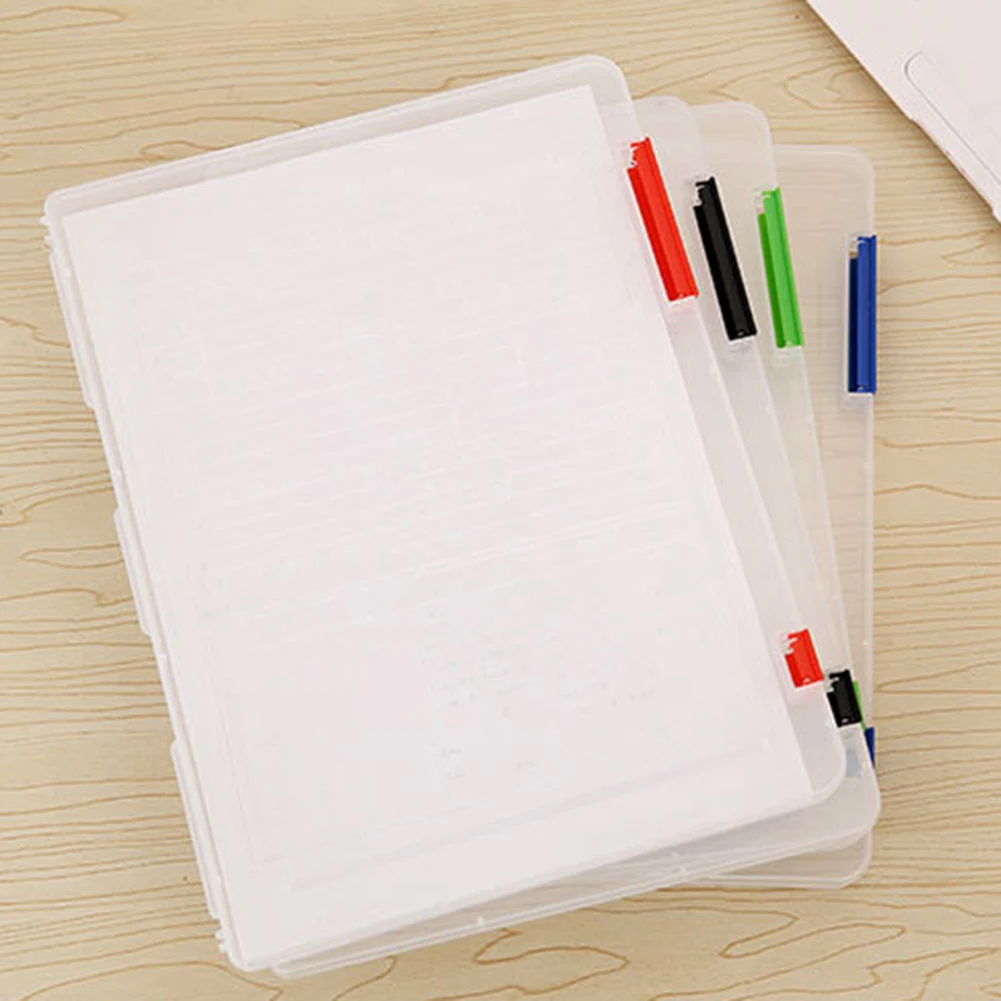 Transparent Storage Box Clear Plastic Document Paper Filling Case A4 File Box