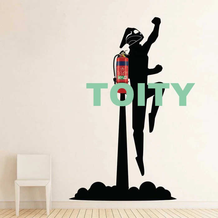 Fire Extinguisher Wall Decal Skuba Spaceman Astronaut Rocketeer Jetpack Vinyl Sticker Home Room Decor Mural