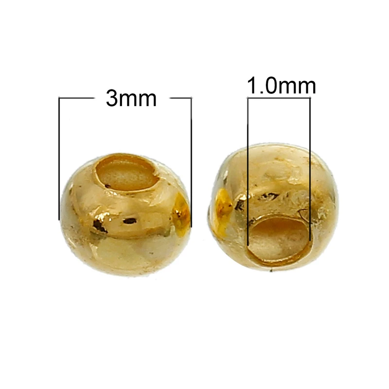 DoreenBeads 1000PCs Gold color Smooth Ball Spacers Beads 3mm Dia. (B01091), yiwu