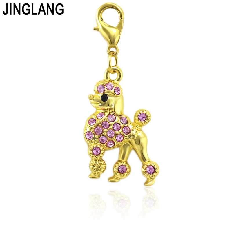 JINGLANG 50 Pieces Rhinestone Dog Charm Best friend mom Charms Pendant Jewelry Wholesale