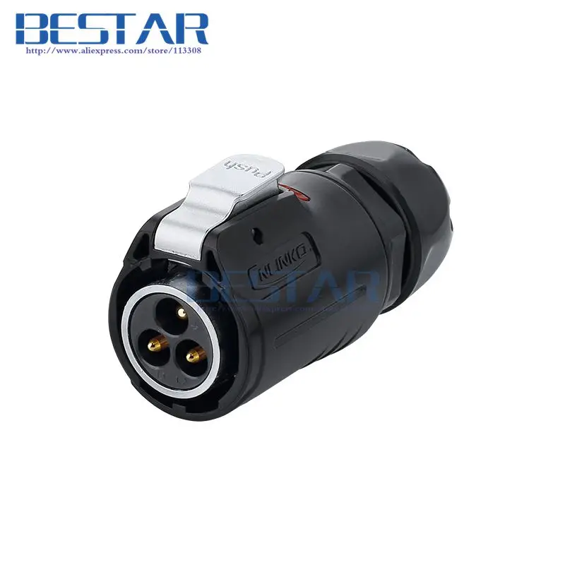 กลางแจ้งIP65/IP67 3Pin 24มิลลิเมตรสายไฟเชื่อมต่อยึดกันน้ำไฟฟ้าเชื่อมต่อยึด3 Pinsชายp lug &หญิงซ็อกเก็ตสำหรับLED