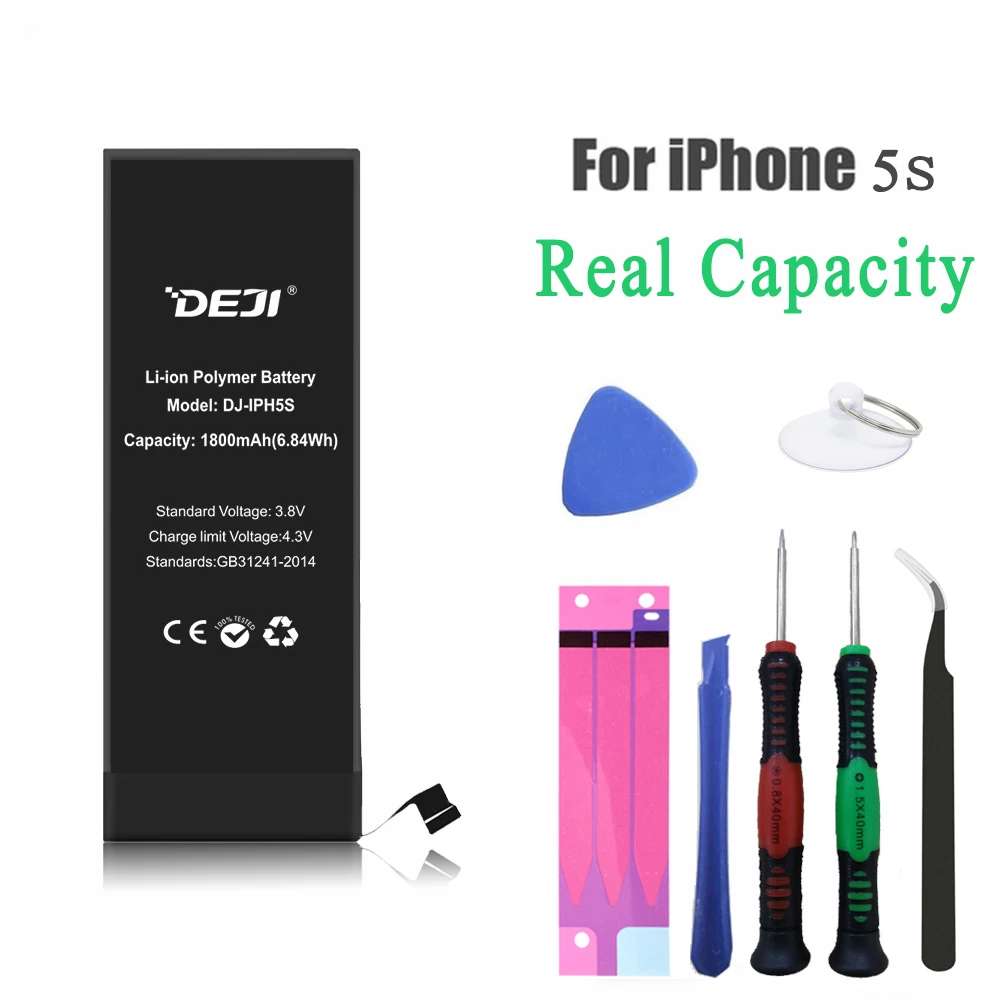 DEJI for iphone X battery replacement 8Plus internal 5s se 8 battery real capacity rechargeable battery