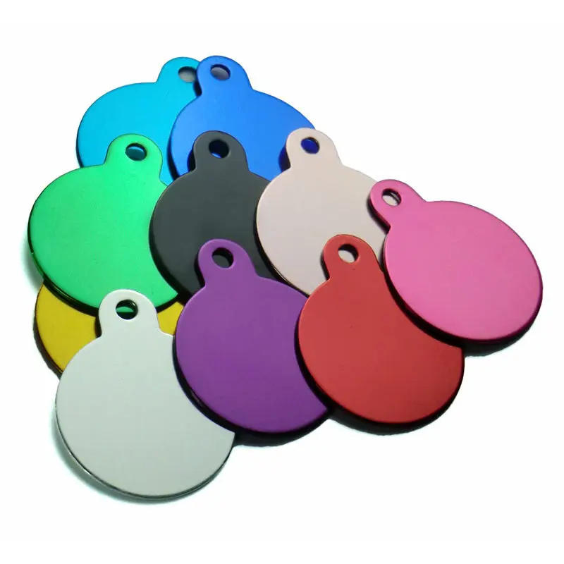 Personalized Random Mix 20pcs Aluminum Pet Dog Tag Nameplate Pedant For Cat Collar Ring Anti-Lost Accessories