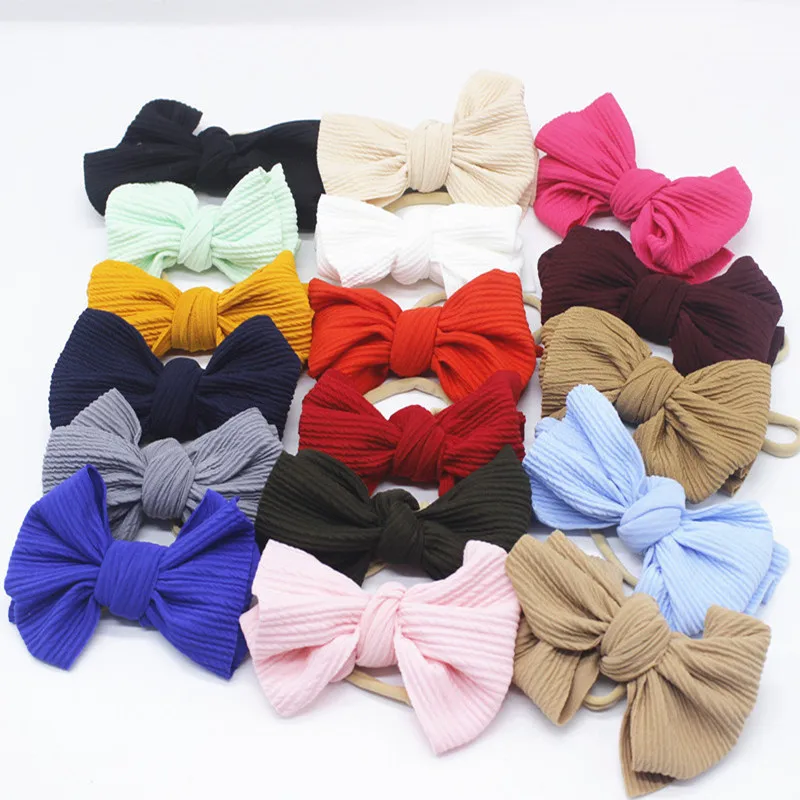 1 Piece  Children Girls Fashion Bow Tie Head Hair Band  Baby Newborn Hair Rope Headband Headwear Headwrap