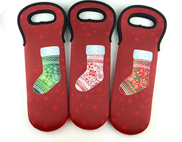 

Red Christmas Sock Bottle Cooler /Red Wine Bottle Cooler ,Insulated Cooler Bags Free Shipping