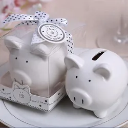 Ceramic mini creative piggy bank coin box gift box polka dot baby shower beneficial 10pcs