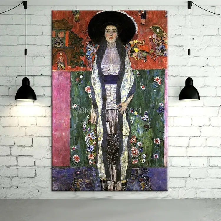 

High Skilled Artist Reproduction High Quality Gustav Klimt Adele Oil Painting On Canvas Reproduction Gustav Painting Decorative