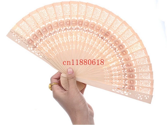 50pcs/lot DHL Fedex Free shipping Chinese style fragrance wood fan scented wood wedding hand fan For wedding gift