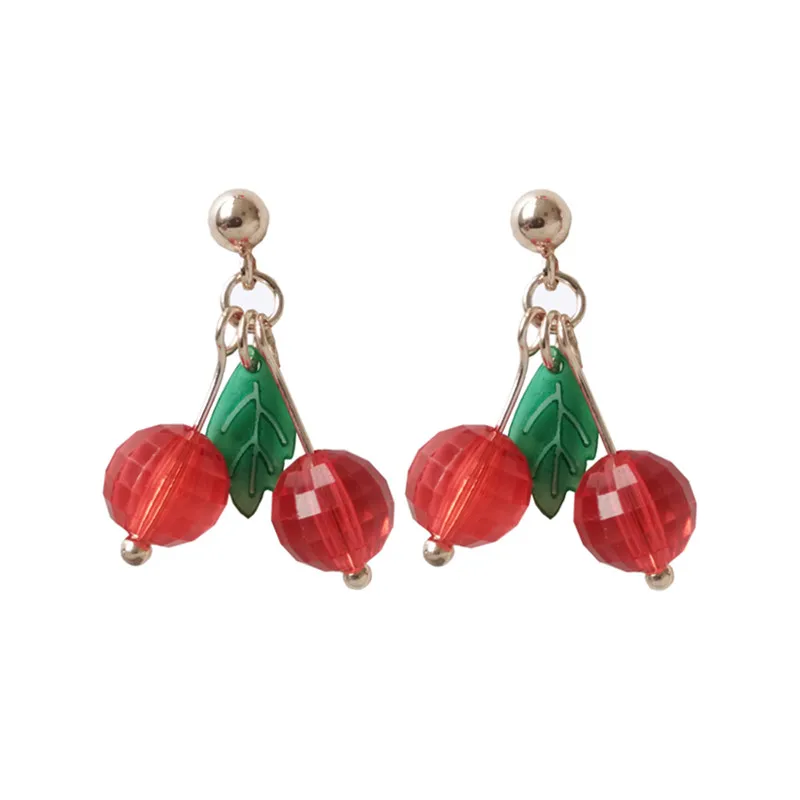 Cherry earrings female cute joker of fruit eardrop Girls fashion woman earrings fine jewelry accessories earrings dangle earring image 6