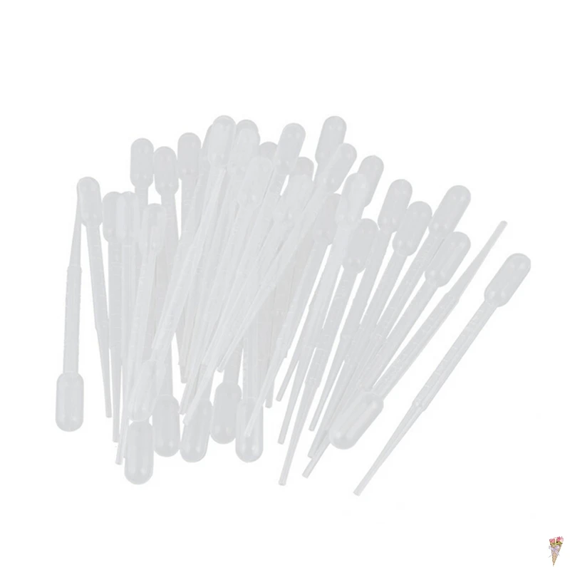 100PCS 0.2/0.5/1/2/3ML Transparent Pipettes Disposable Safe Plastic Eye Dropper Transfer Graduated Pipettes for Lab Experiment