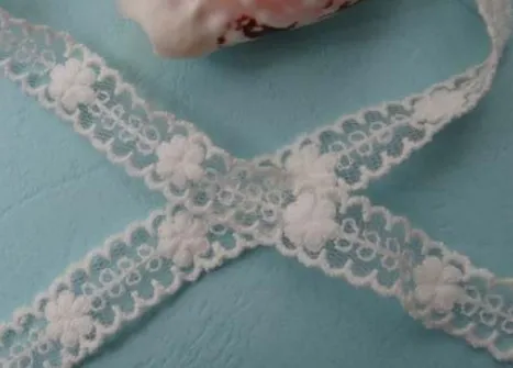 

15 yard/lot width 0.59" 1.5cm white cotton mesh embroidered lace trim ribbon for dress lace fabric 108841L4K200