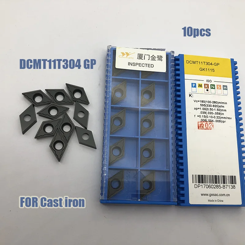 10ชิ้นDCMT11T304-GPภายนอกเปิดเครื่องมือคาร์ไบด์แทรกเครื่องมือตัดกลึงตัดเปิดเครื่องมือเหล็กหล่อ