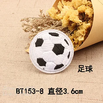 New arrival 10 pcs baseball footballs basketball embroidered patch iron on Motif Applique hat Fabric cloth embroidery accessory