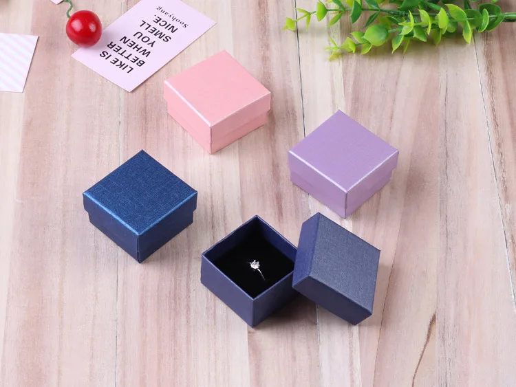 24Pcs Square Jewelry Box with Black Sponge Eco Friendly Jewelry Organizer Small Gift Storage Box For Ring Earrings Pendant 5x5cm