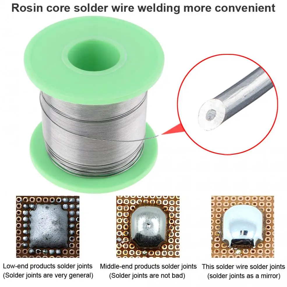 63/37 250G 0.8Mm 0.3Mm-2.0Mm Kawat Solder Inti Rosin Tidak Bersih dengan Fluks 2.0% dan Titik Leleh Rendah untuk Besi Solder Listrik