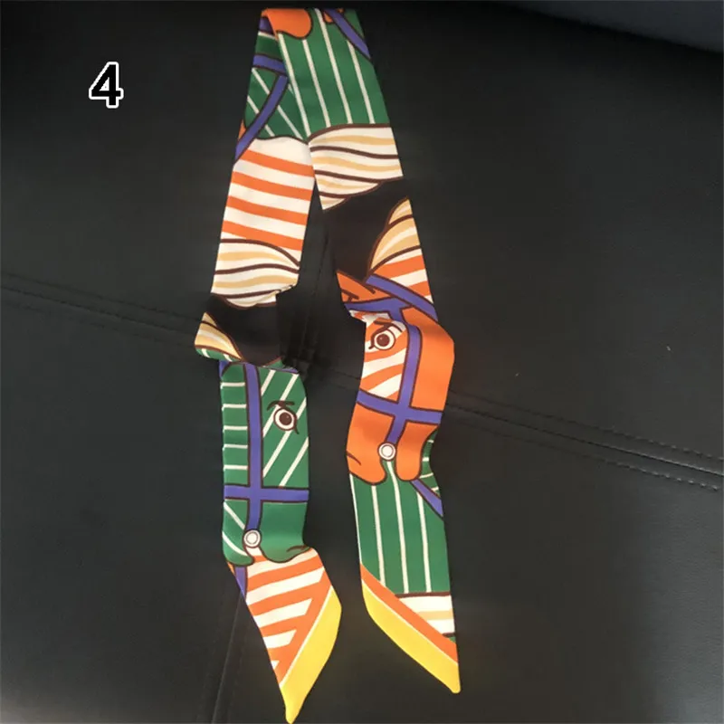 Luxury Brand Eye Striped Skinny Silk Scarf 2023 New Bag Ribbons For Women Female Neckerchief Neck Head Scarves Wraps For Ladies