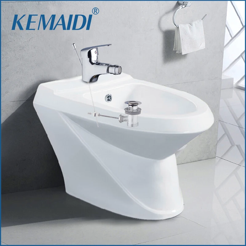 KEMAIDI Bidet Faucets Torneira Woman Bathroom Faucet +Pop Up Drain Deck Mounted Chrome Basin Sink Mixer Tap w/360 Rotate Spout