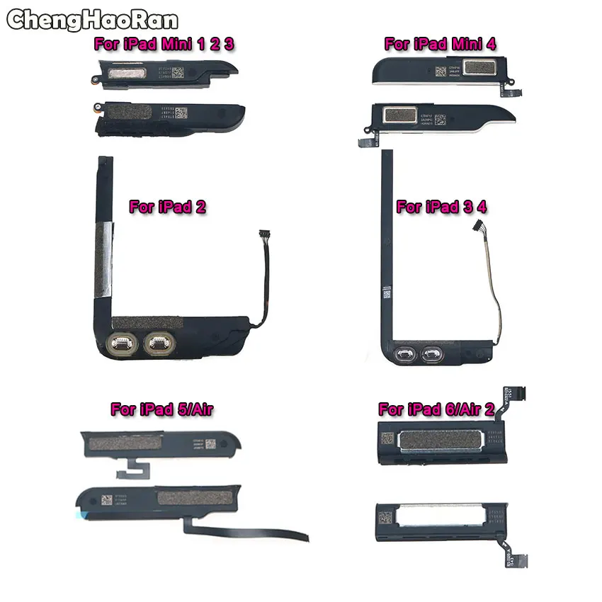 ChengHaoRan ลำโพงสำหรับ iPad 2 3 4 5 6 Mini 1 2 3 4 Air 2ภายในลำโพง Buzzer ringer เปลี่ยน Flex Cable