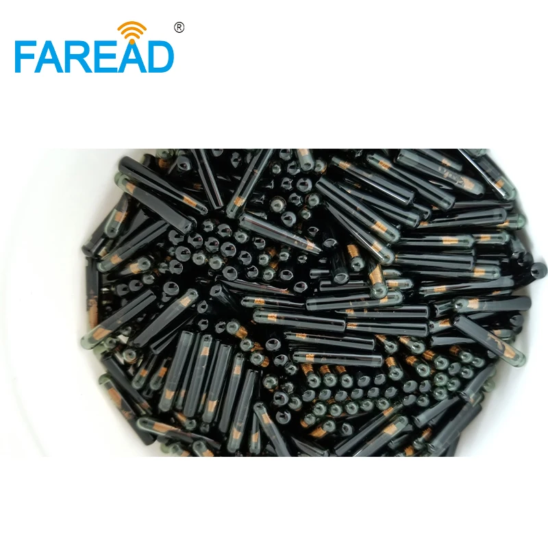10pcs 4*22mm Mircochip EM4305 Bioglass Rfid 트랜스 폰더 수동 양식업 동물 디지털 애완 동물 ID 태그 칩 식별자