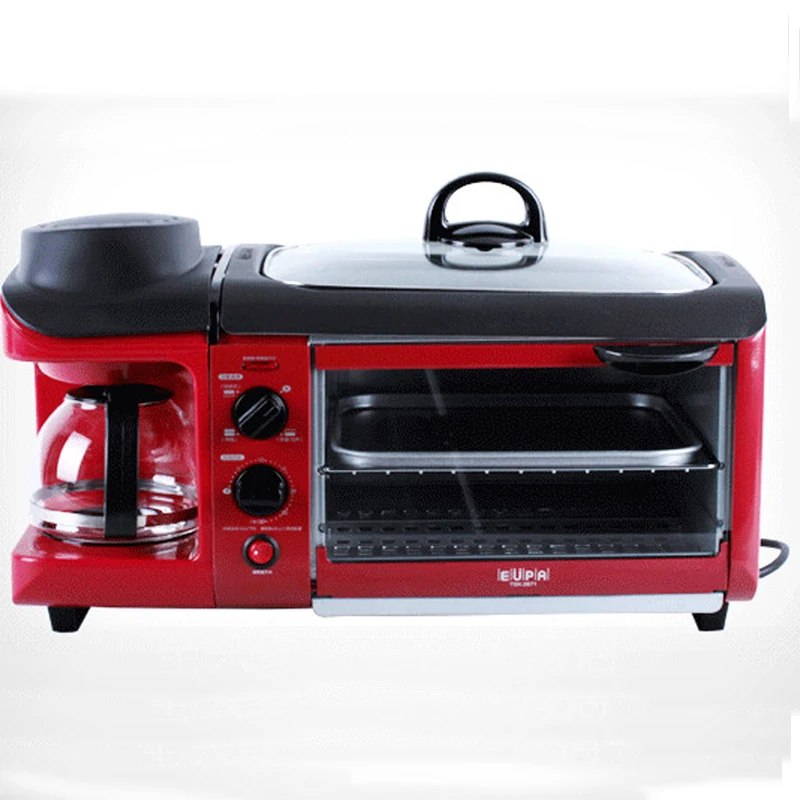 Multi - functional ในครัวเรือนอาหารเช้ากาแฟไฟฟ้าอบขนมปังอาหารเช้า 3 in 1 maker อบเตาอบทอดไข่