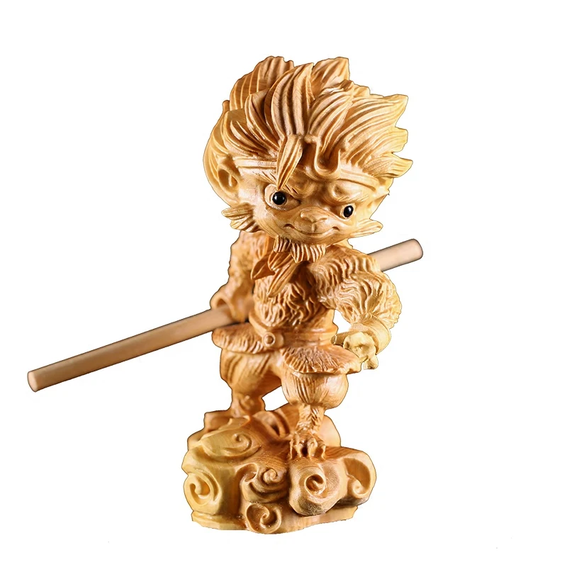 

Monkey King Legend Unleashed: Stunning Sun Wukong Wood Statue, 11cm Masterpiece, Zodiac-Inspired Artistic Creation