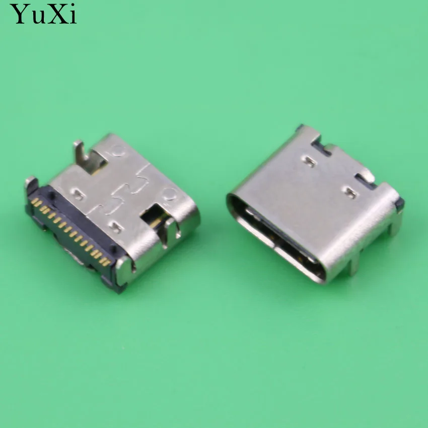 YuXi USB 3.1 Type-C 16pin female connector For Mobile Phone Charging port Charging Socket Tow feet plug