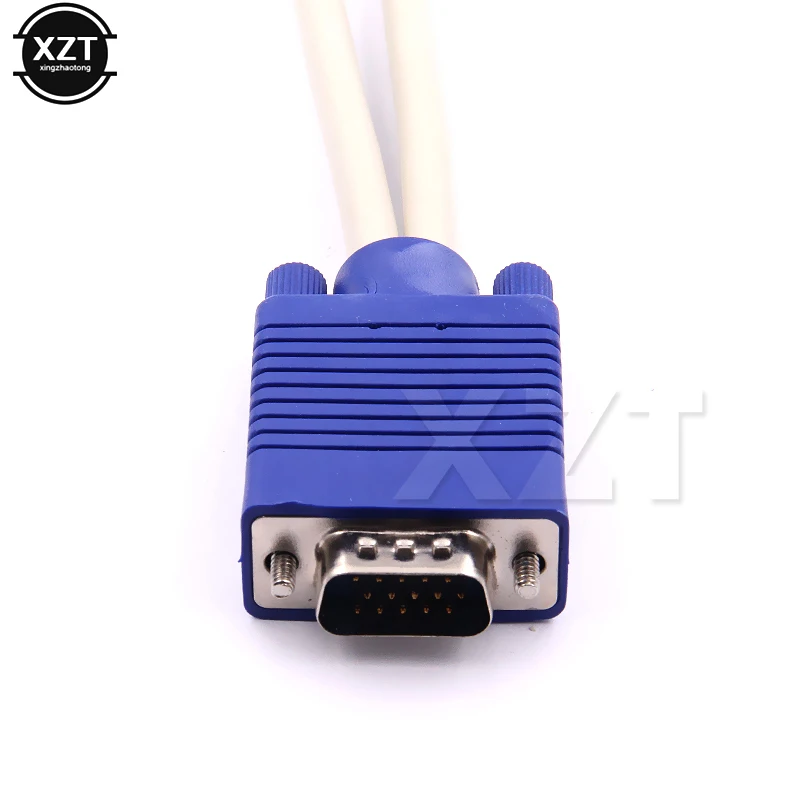 Newest 1 computer to dual 2 monitor vga splitter cable video splitter 15 pin 2 vga male to female splittter for PC TV