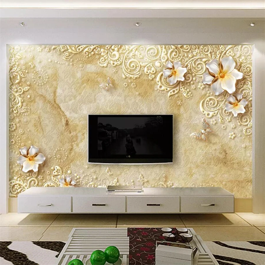 

beibehang Custom wallpaper 3D mural luxury noble embossed European pattern TV background wall living room bedroom 3d wallpaper