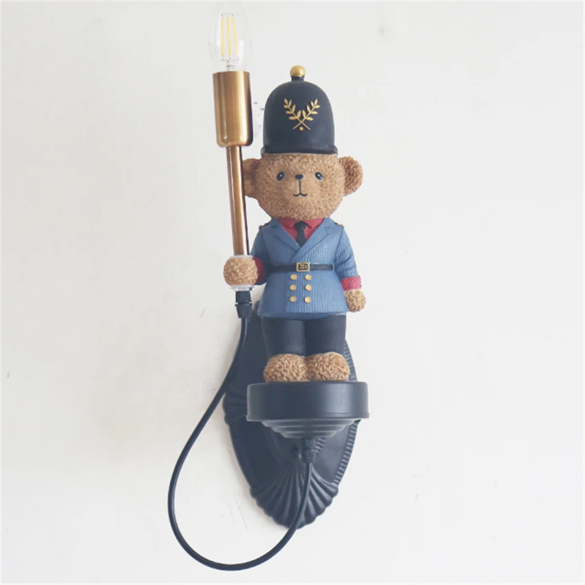 

Modern British Wall Lamps Soldier Bear Legion Children's Room Foyer Study Boys and Girls Bedroom Lights Wall Lights Fixtures