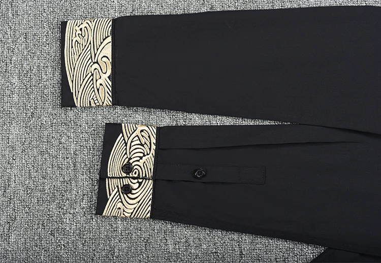 2020 Plus Size Men Autumn Spring Gold Thread Embroidery Solid Business Shirt Plus Size Long Sleeve Casual Slim Fit Shirt White