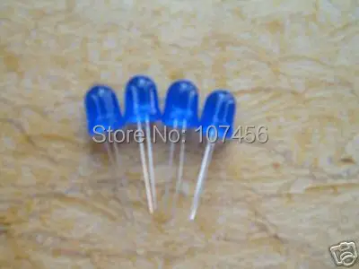 250pcs 10mm diffused blue LED Light 10mm round type blue Diffused LED 460~470nm,3.0~3.2v,400~600mcd,140-160deg