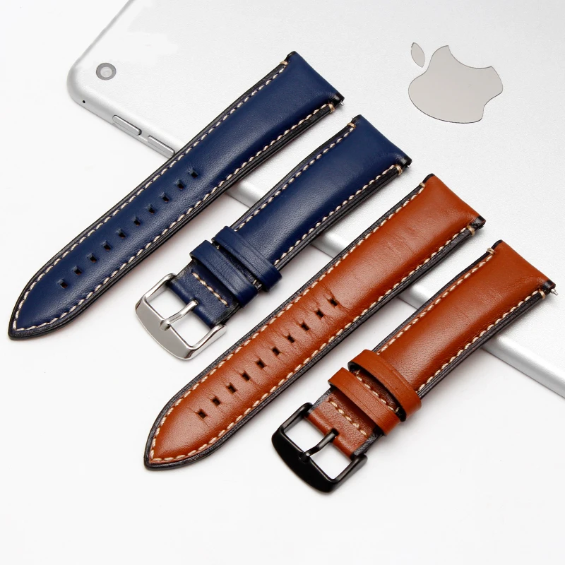 New Genuine leather strap 20mm 22mm 24mm watchband for fossil FTW1114/FS5151 watch leather bracelet