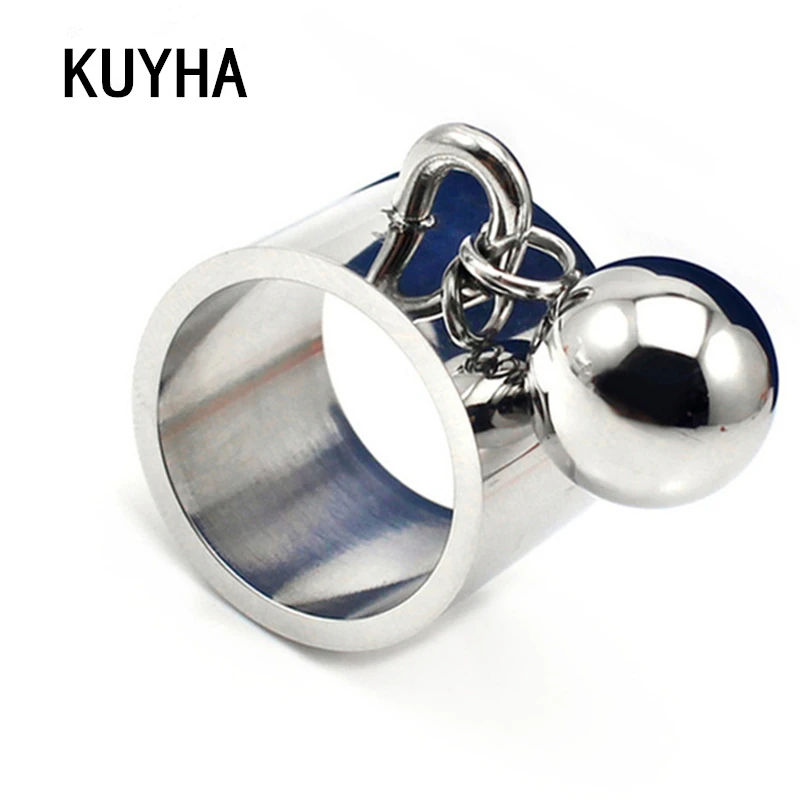 Charm Rings Engravable  Jewelry with Sphere Round Pendant Unique Party Disco Stainless Steel Ball Ring for Women