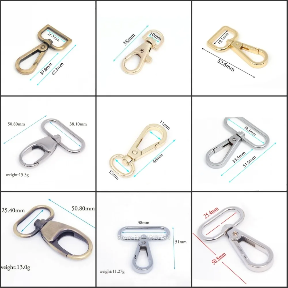 10/20 szt. Metalowa torebka zapięcia do torebek Lobster obrotowe klipsy spustowe karabińczyk hak do smyczy klamry karabinek złoto srebro brąz