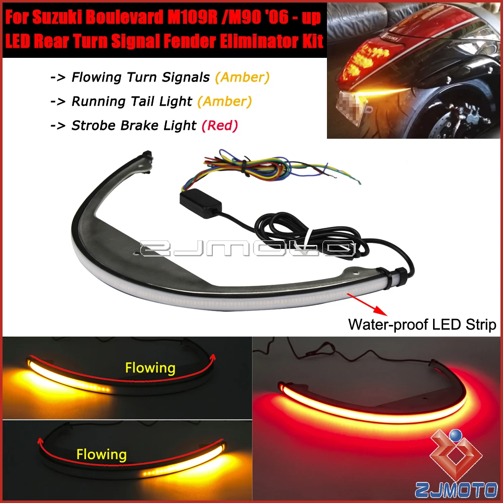 

Последовательный переключатель для мотоцикла светодиодный ные задние фонари, сигналы поворота, Устранитель крыла, комплект для Suzuki необходимого мотоцикла M109R M90 2006 и выше