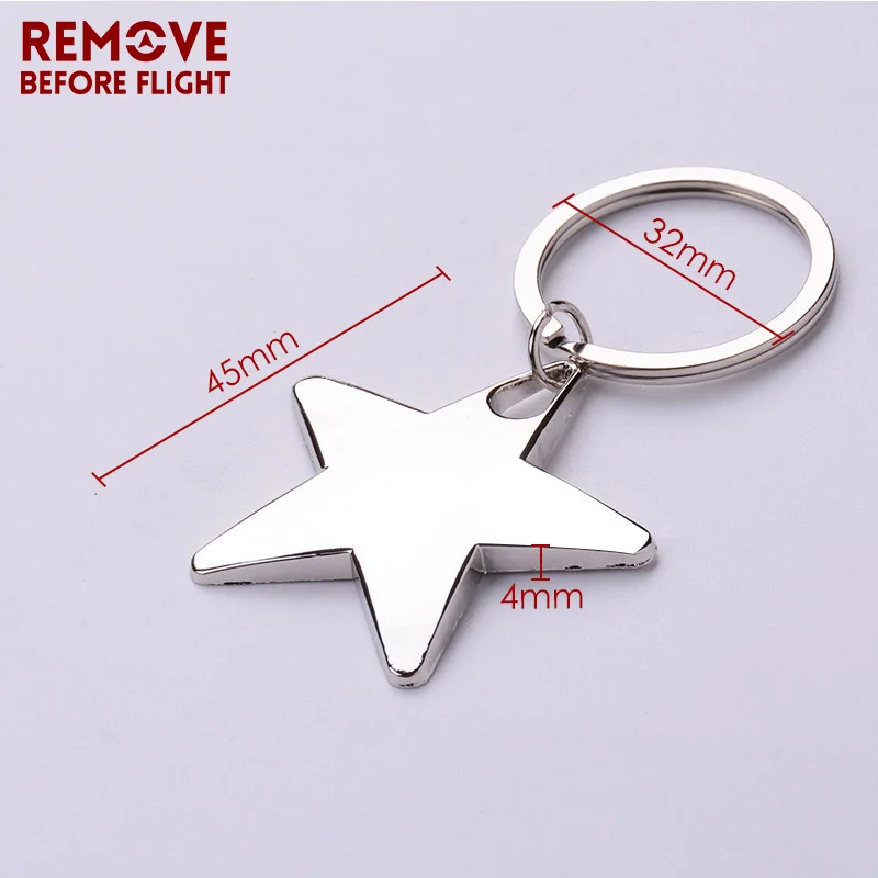 Wholesale Fashion New Jewelry Accessories Key Chain for Lovers Gifts Creative Metal Star Shaped Keyring Key Chains 10 PCS/LOT