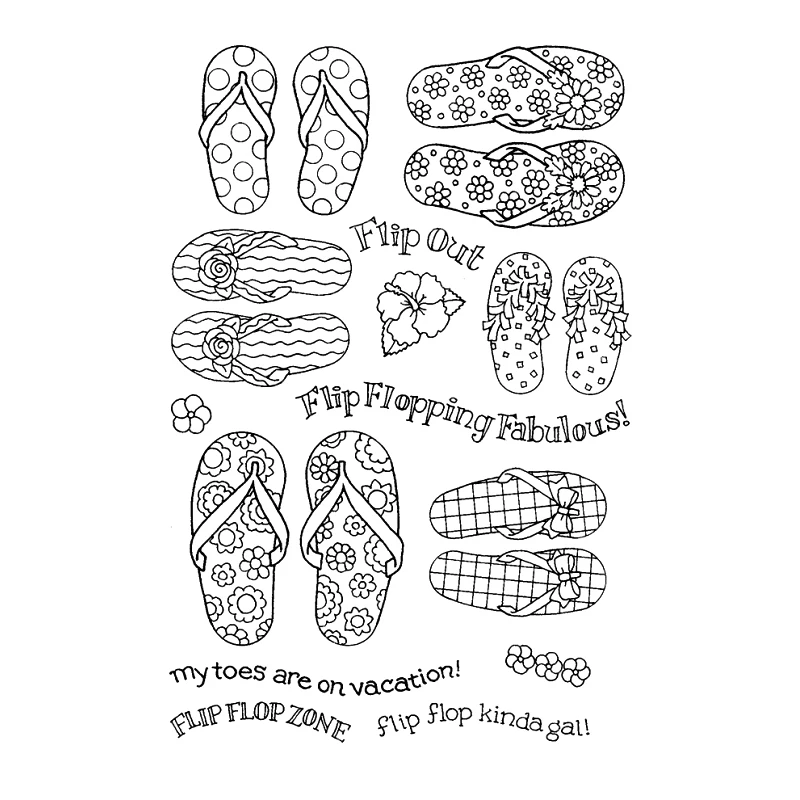 flip flop Transparent Clear Silicone Stamp/Seal for DIY scrapbooking/photo album Decorative clear stamp