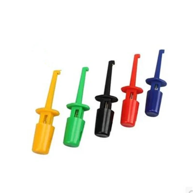 10pcs Mini Single Test Hook Clip Test Probe for Electronic Testing IC Grabber Small Size Round Crocodile Clip Hook Test Clip
