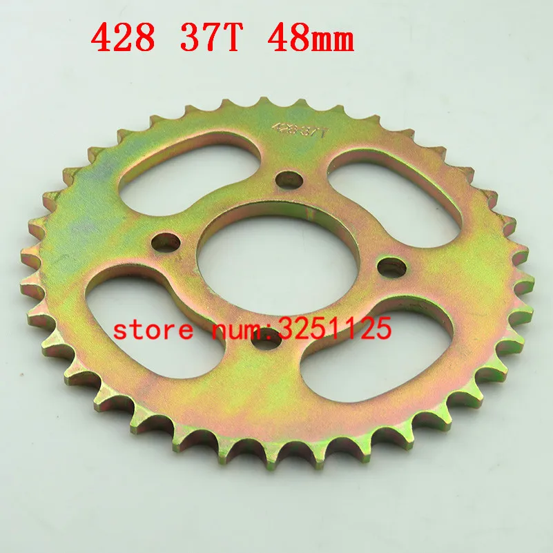 Free shipping motorcycle scooter drive gear 428 37T tooth 48mm / 154mm rear chain sprockets for Chinese ATV Quad Pit Dirt Bike