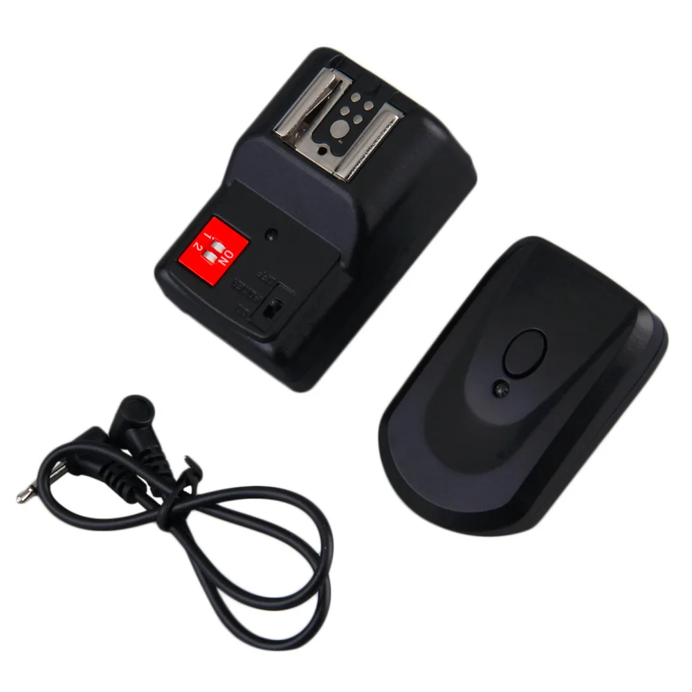 สากล4ช่องส่งสัญญาณวิทยุไร้สายแฟลชทริกเกอร์ตั้งกับเครื่องรับPT-04GYรับกล้องPC Syncสายไฟสำหรับสตูดิโอแฟลช