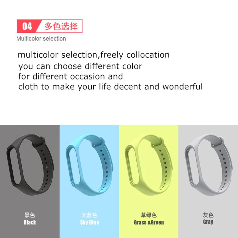 Mi Band 4 3สายซิลิโคนสำหรับ Xiaomi Mi Band 3สีดำสีแดงสายรัดข้อมือสมาร์ทสายคล้องข้อมือและสำหรับ Mi Band3