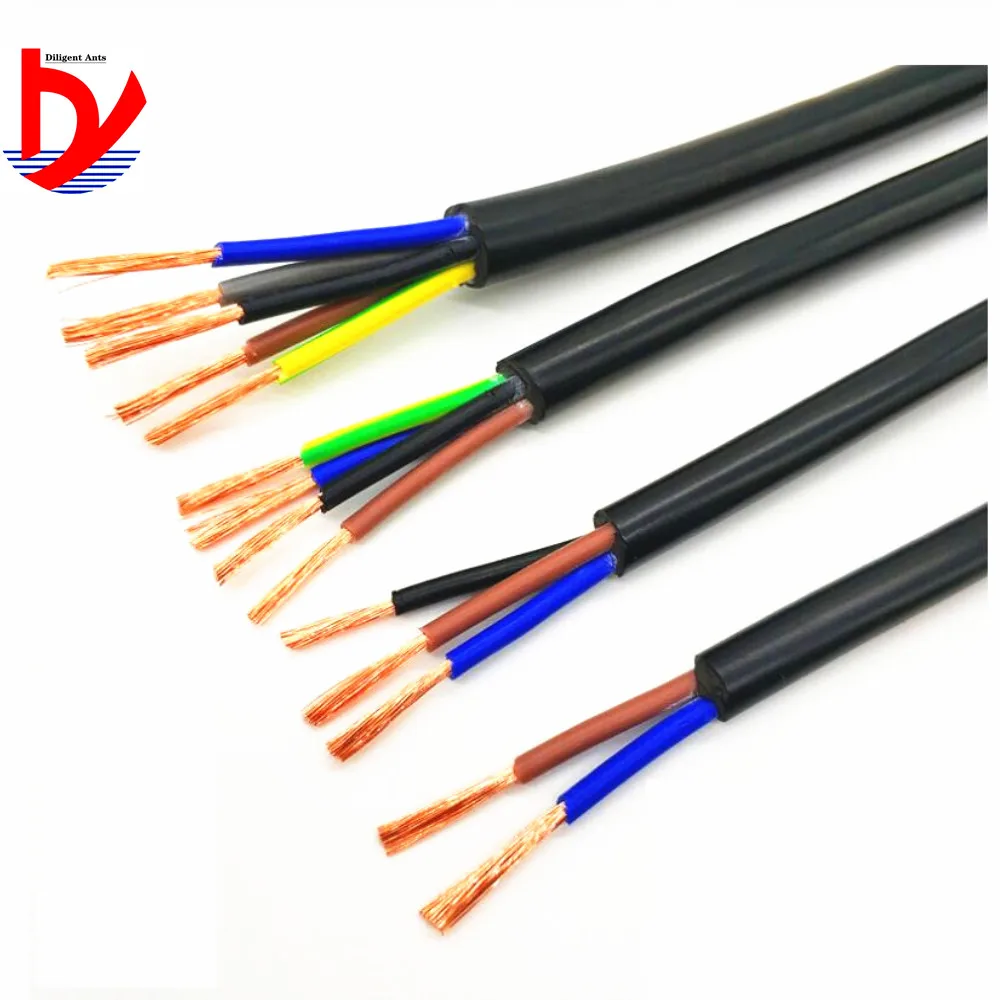 22 AWG 0.3MM2 RVV 2/3/4/5/6/7/8/10/12/14/16/18 Cores Pins Copper Wire Conductor Electric RVV Cable Black