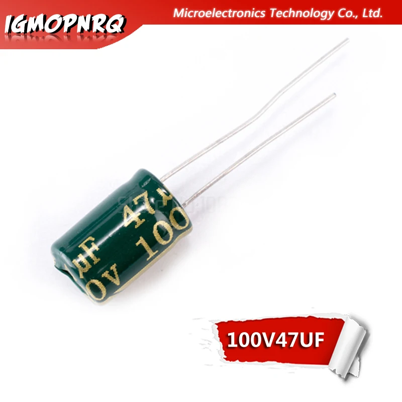 20PCS 100V47UF 8*12mm 47UF 100V 8x12mm Aluminum Electrolytic Capacitors DIP