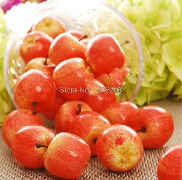 

100pcs mini artificial pink apples faux fruit fake food house decor Sketching tool artificial flower