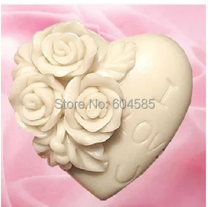 

Rose Decoration Heart Silicone Soap mold Craft Molds DIY Mould